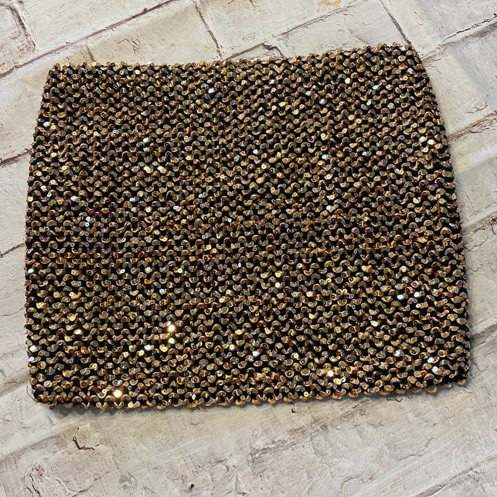 Beulah Gold Mini Skirt